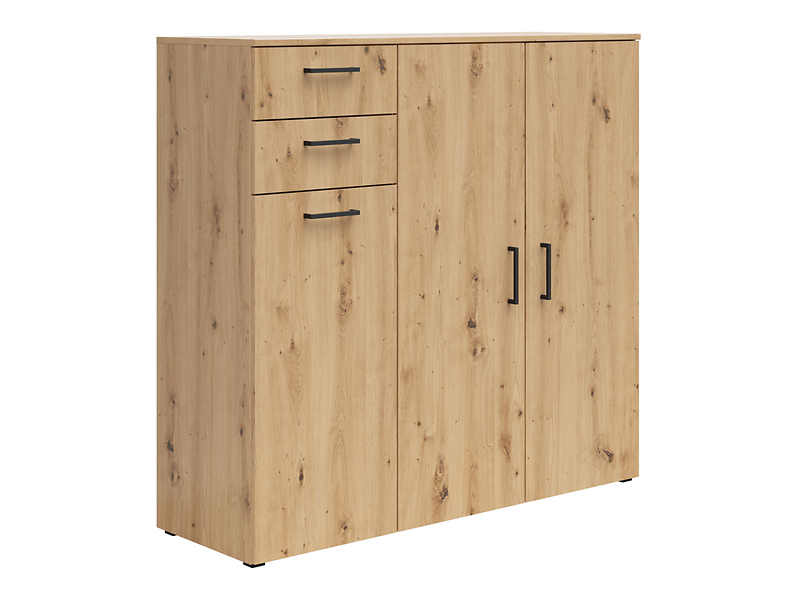 Komoda MultiDo 120 cm z 3 drzwiami i 2 szufladami dąb artisan