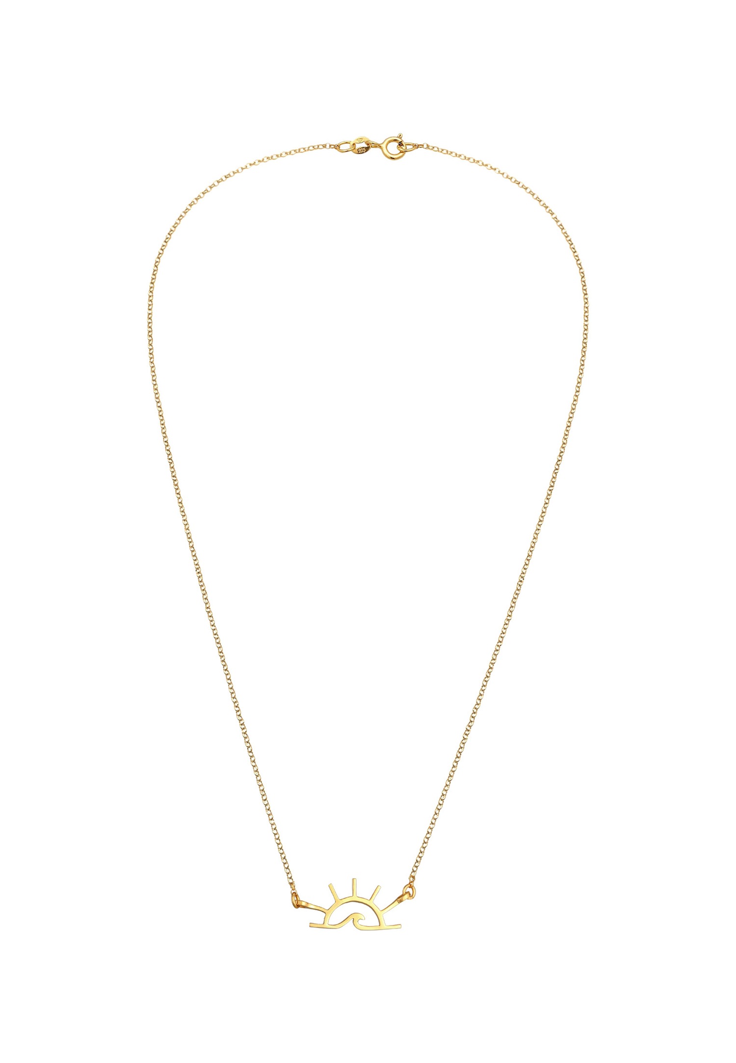 Elli Femmes Pendentif Lever de soleil Motif Été en Argent Sterling 925