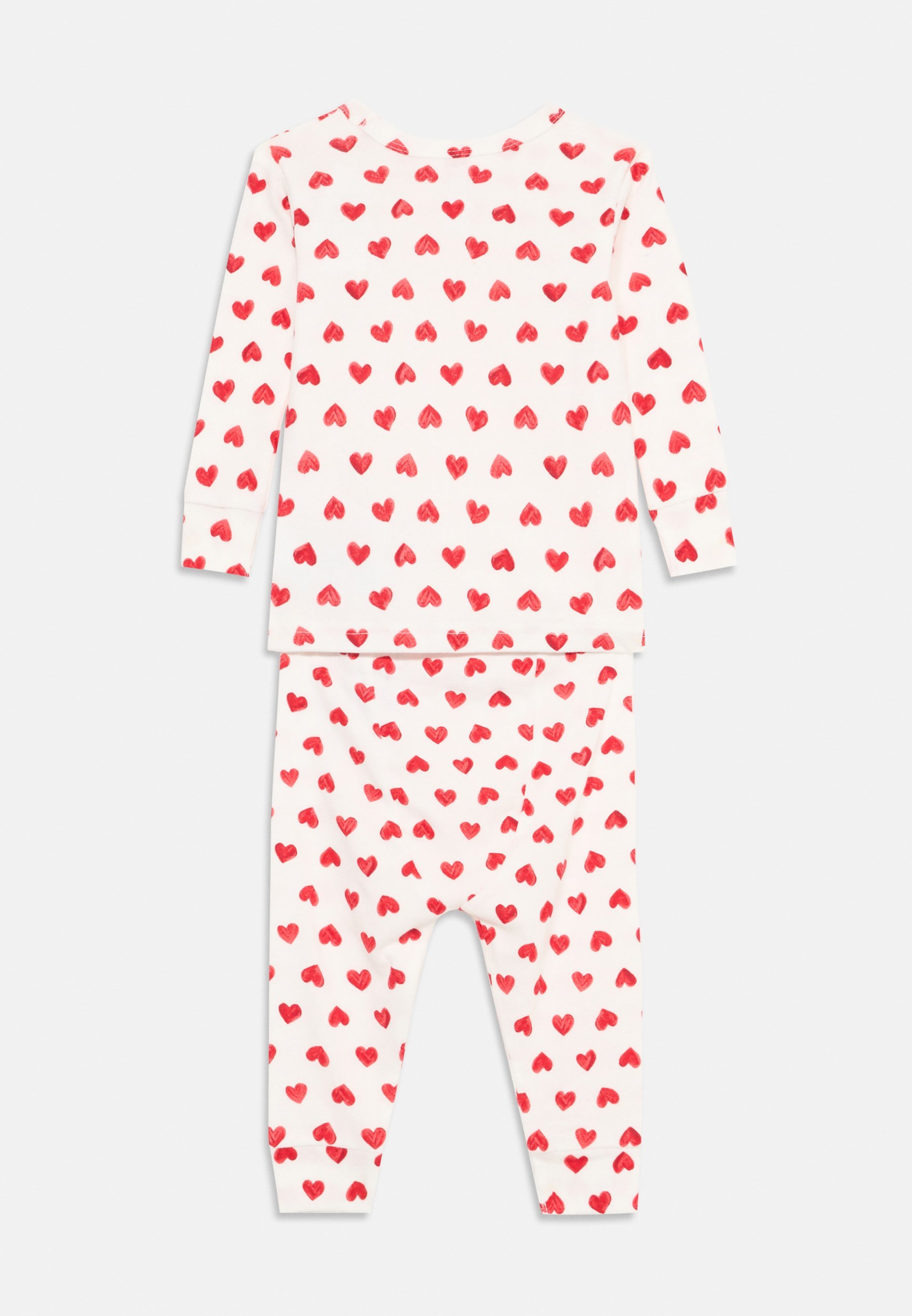 GAP BABYGAP ORGANIC COTTON HEART PJ SET - Komplet piżamowy - kapcie czerwone