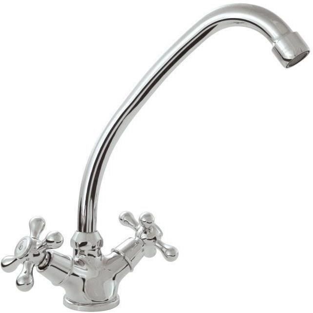 Grifo mezclador de cocina Beverly - ROUSSEAU - Sin rociador extraíble - Estilo retro - Ahorro de agua