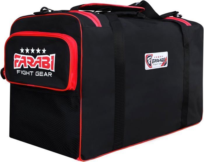 Sporttasche – Farabi Sports – Rot – Strapazierfähiges Polyester – 4 Reißverschlusstaschen – Modernes Design