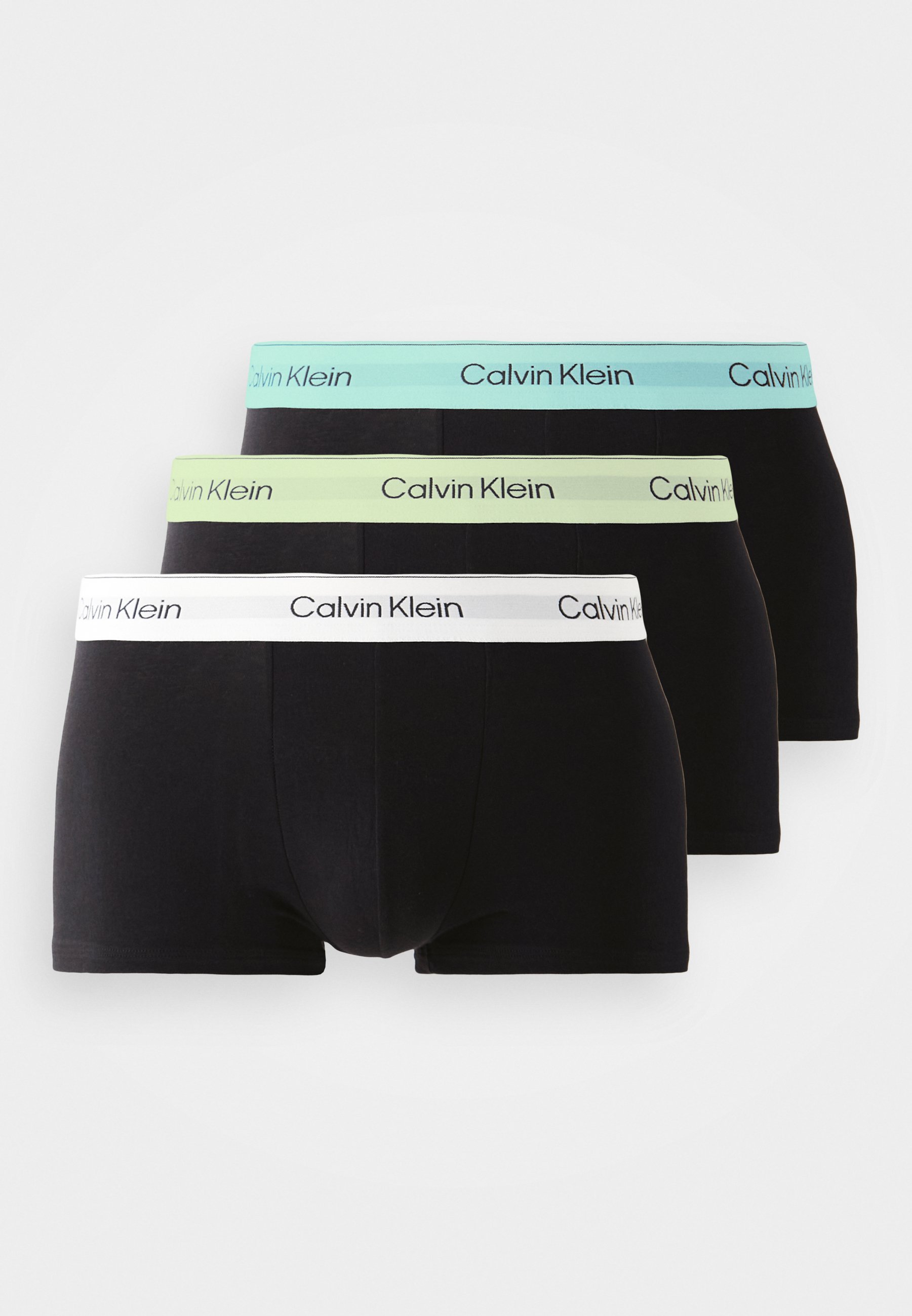 Calvin Klein Underwear LOW RISE TRUNK PACK 3 ICON COTTON STRETCH - Slip - bianco/blu cielo/divertimento con foglie