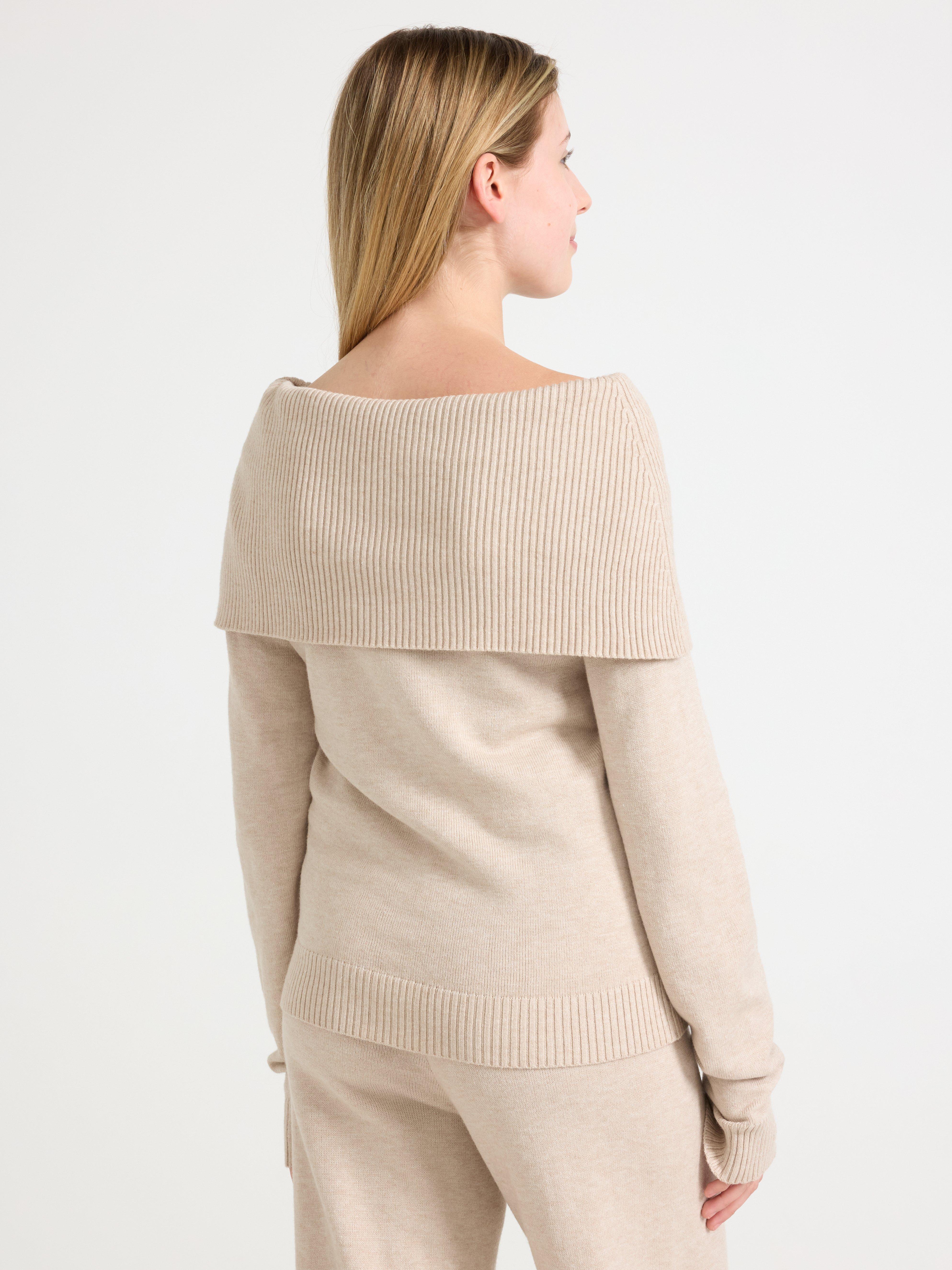 Genser med bare skuldre Beige melert