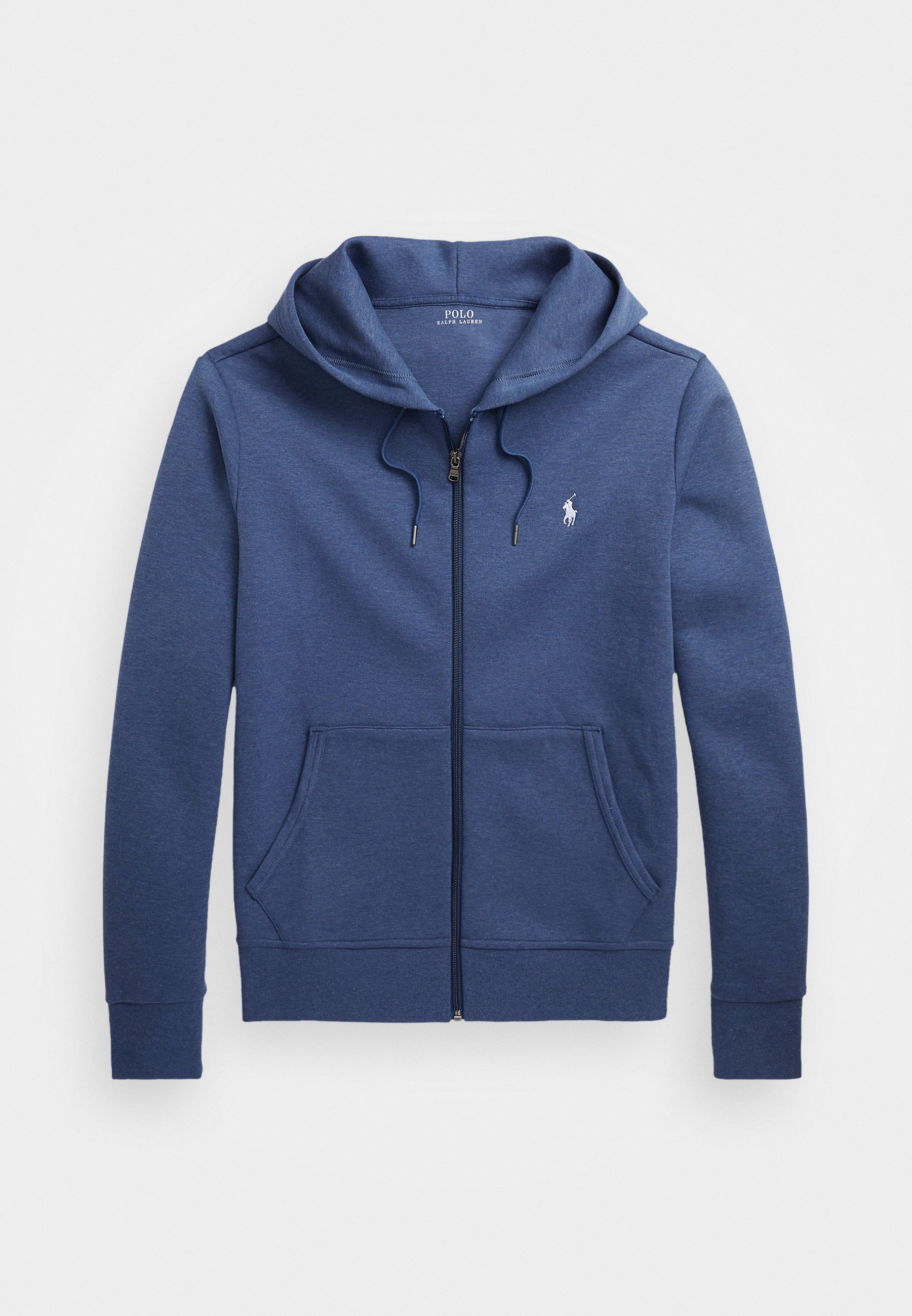 Polo Ralph Lauren Kapuzenpullover mit durchgehendem Reißverschluss – Derbyblau meliert