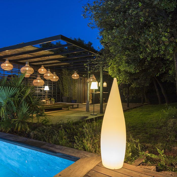 Lampadaire d'extérieur sans fil CLASSY RGB H120cm