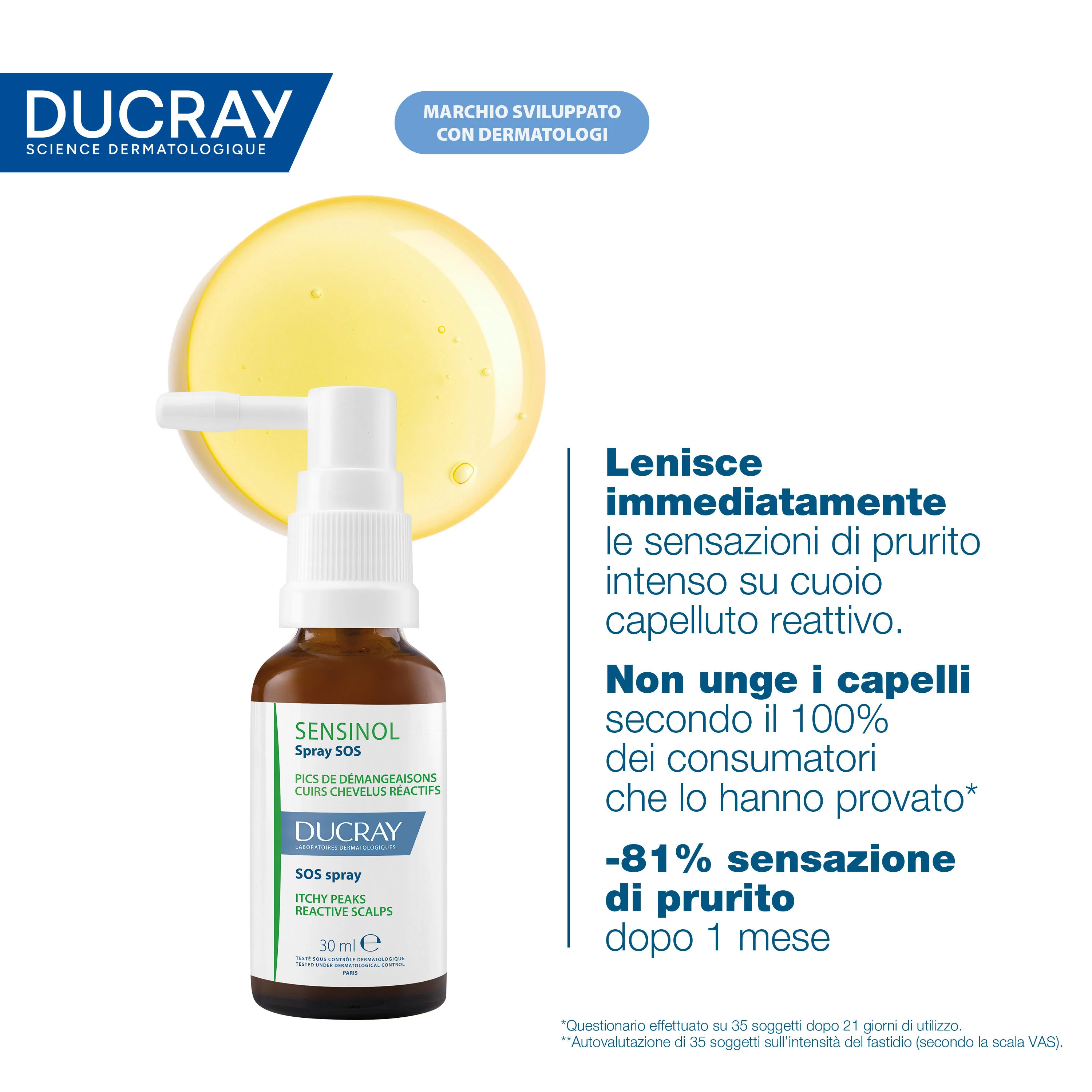 Cuoio Capelluto sensibile Sensinol - Spray SOS - Lenitivo - Siero Capelli
