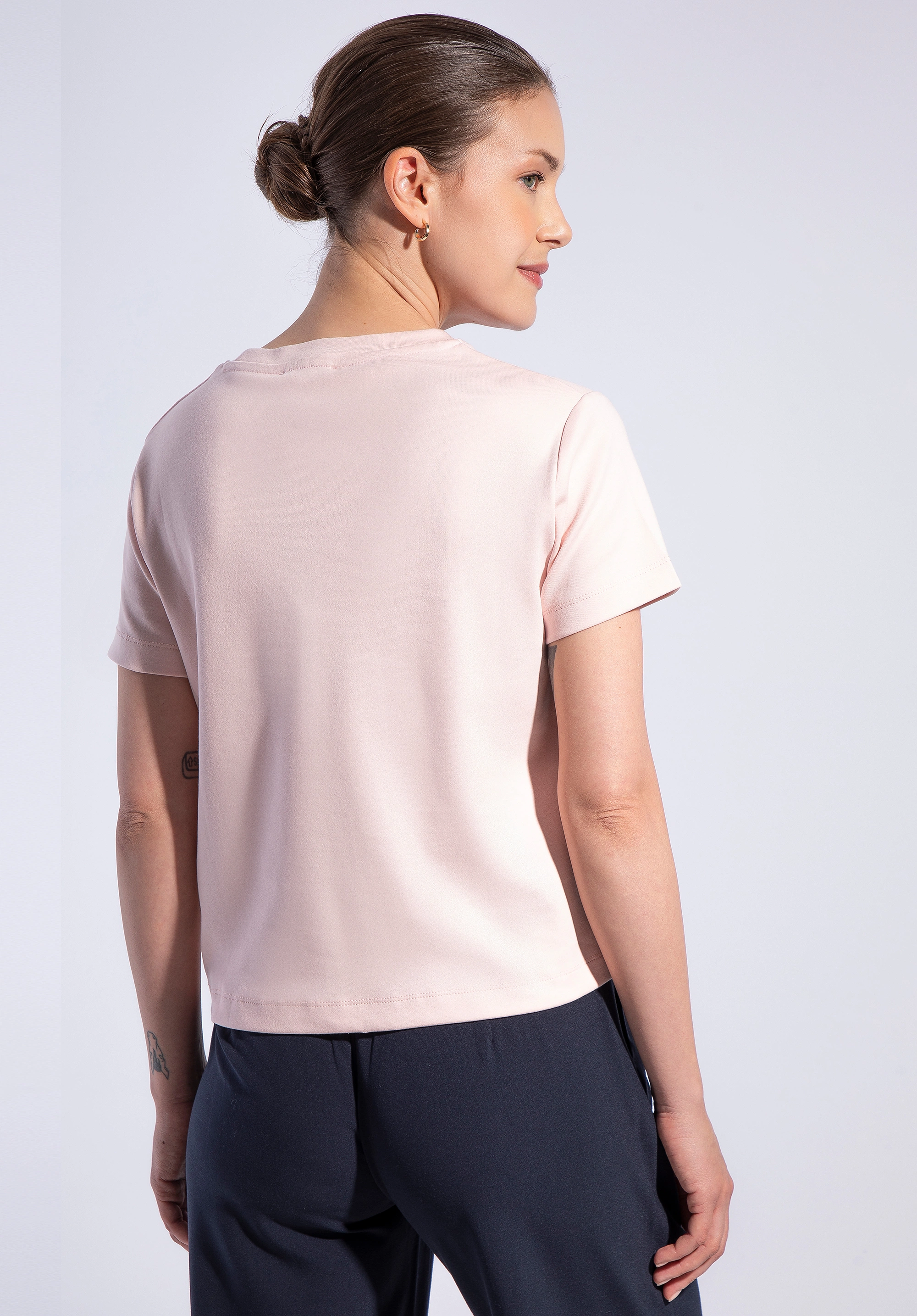 T-shirt damski z bawełny różowy