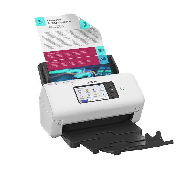 Scanner de documents - BROTHER - ADS-4700 - Recto-verso - Ethernet/Wi-Fi/Wi-Fi Direct - 40 ppm/80 ipm