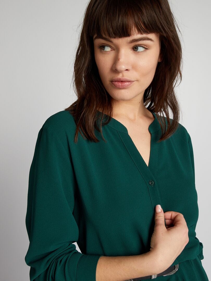 Rochie scurtă cu decolteu în V - VERDE