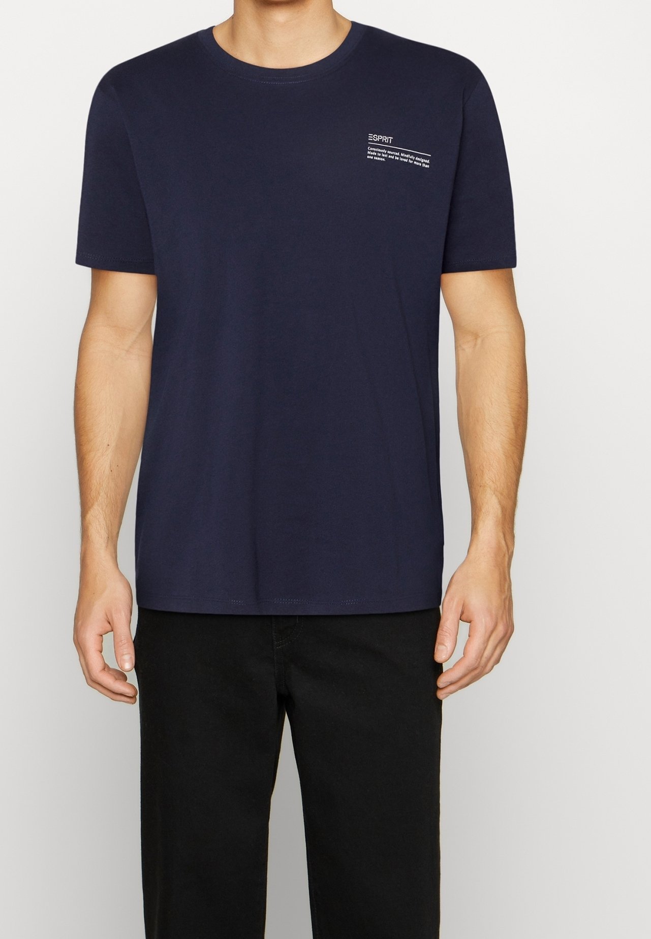 Tričko s potlačou Esprit - tmavomodré