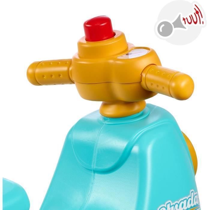 Scooter 1er âge - FALK - Stada - Jaune et bleu - Klaxon manuel - Roues silencieuses - Dès 12 mois - 100% Fabriqué en France