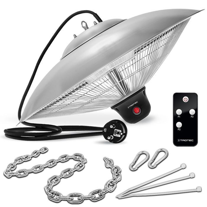 TROTEC Radiant suspendu design IR 2000 SC - Chauffage d'exterieur - 2000 W - 3 allures - Chaleur infrarouge