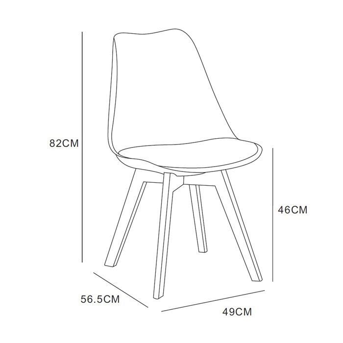 mcc direct Lot de 4 chaises de salle à manger, cuisine, bureau, salon, design coque EVA (gris)