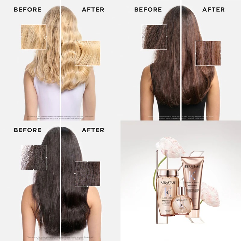 Kérastase Gloss Absolu Anti-Frizz Glaze Milk sprej brez izpiranja za sijaj in mehkobo