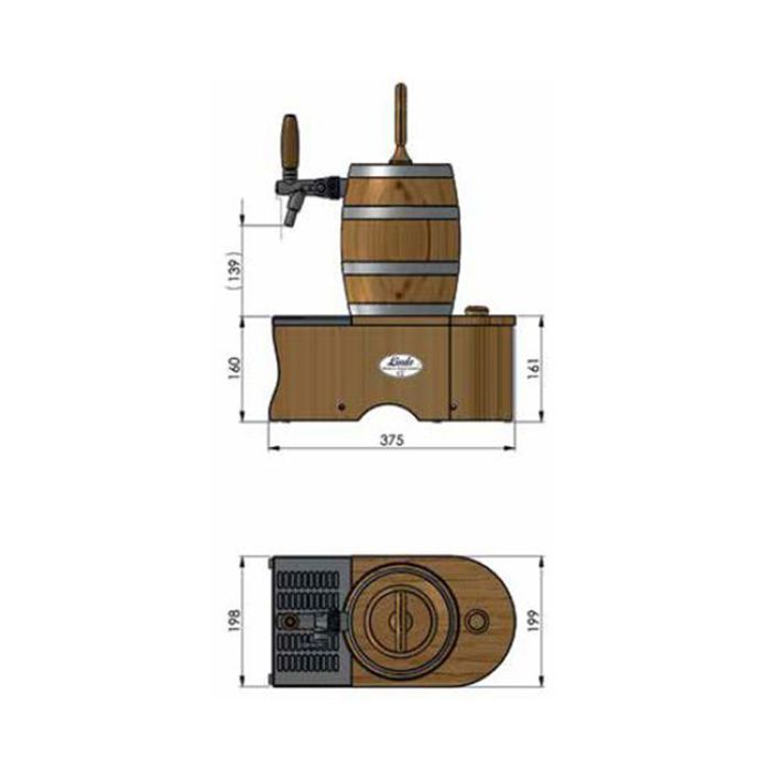 Tireuse à bière - ICH-ZAPFE.DE - Soudek 20 - 20 litres/h - Bois de chêne - Acier inoxydable