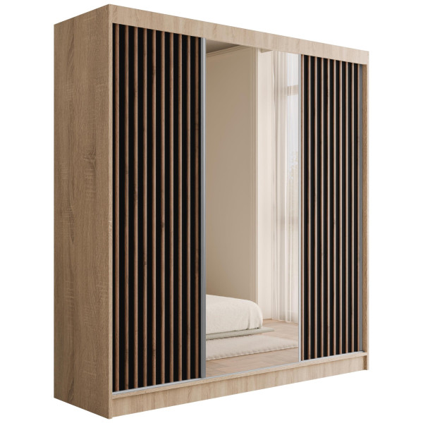 Szafa z drzwiami przesuwnymi i lamelami V2-ZENTI 200 x 215 cm