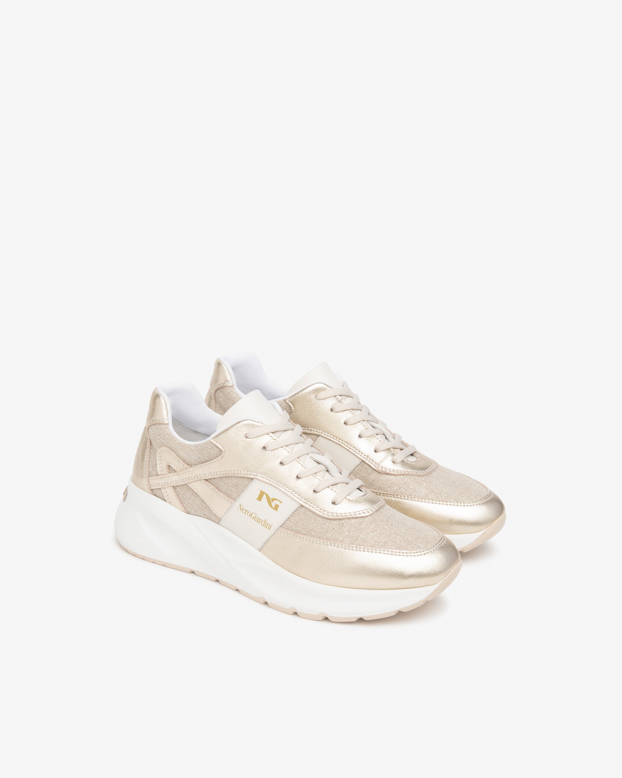  Damen-Sneaker aus Leder und Stoff