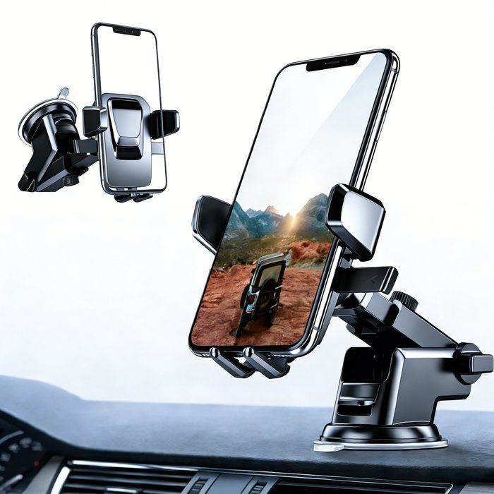 Support Téléphone Voiture, Ventouse, 360° Rotation, pour Voitureadapté Tableau Bord, Pare-Brise, Pour Iphone Samsung Smartphones