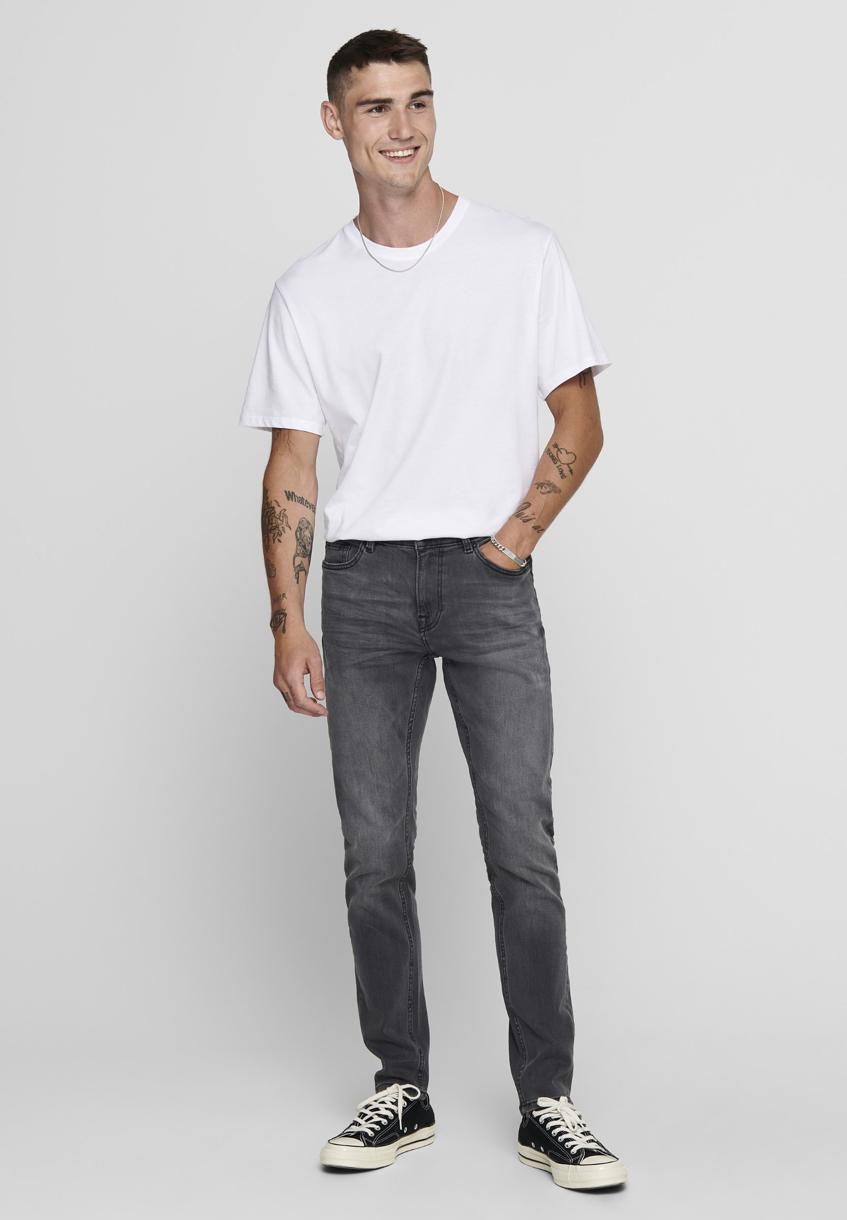 Džíny Slim Fit - black denim Only & Sons
