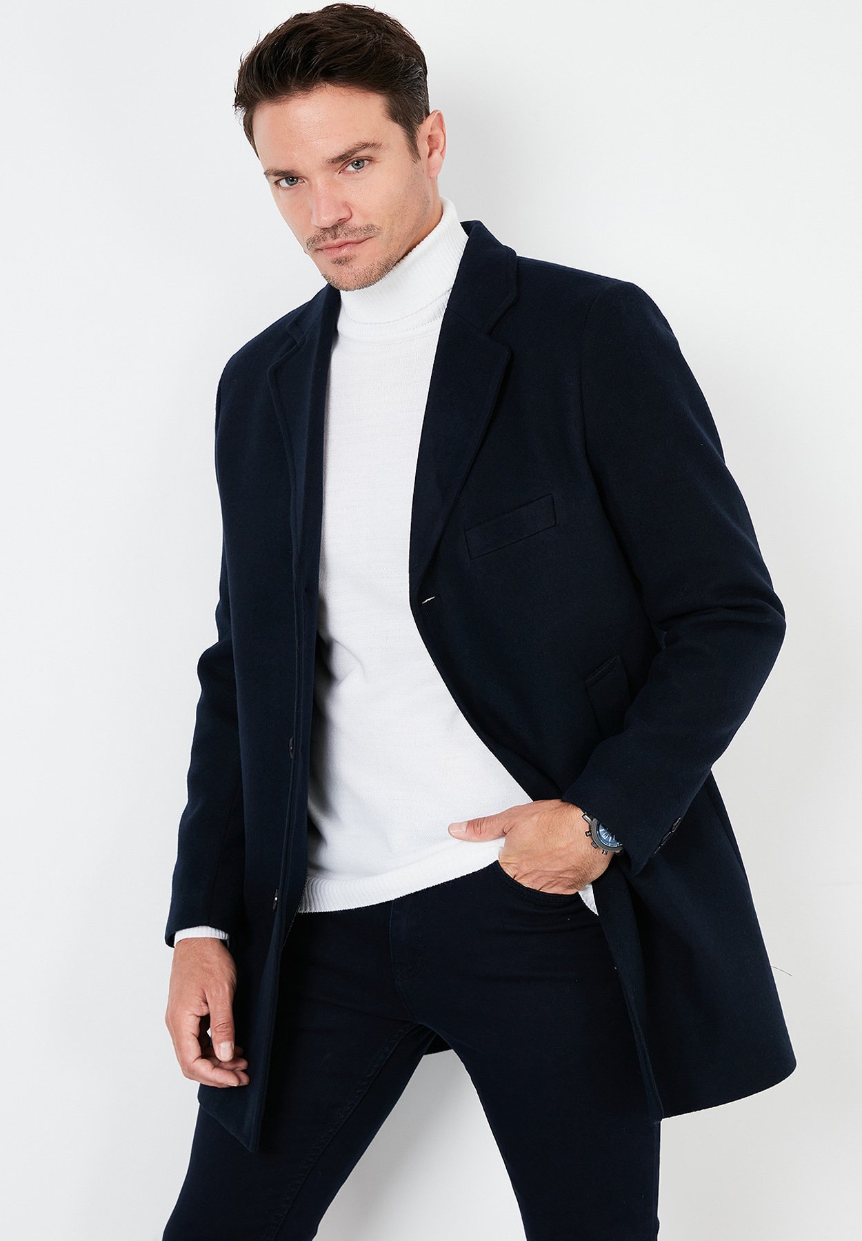Buratti BUTTON-DOWN - Klassieke jas - marineblauw