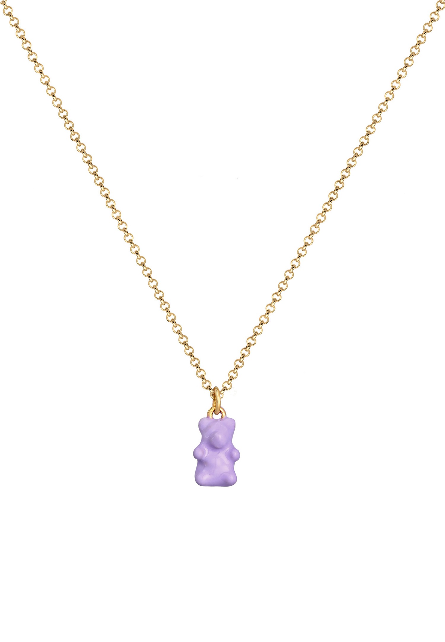 Elli Femmes Pendentif Ours Tendance avec émail en argent sterling 925 plaqué or