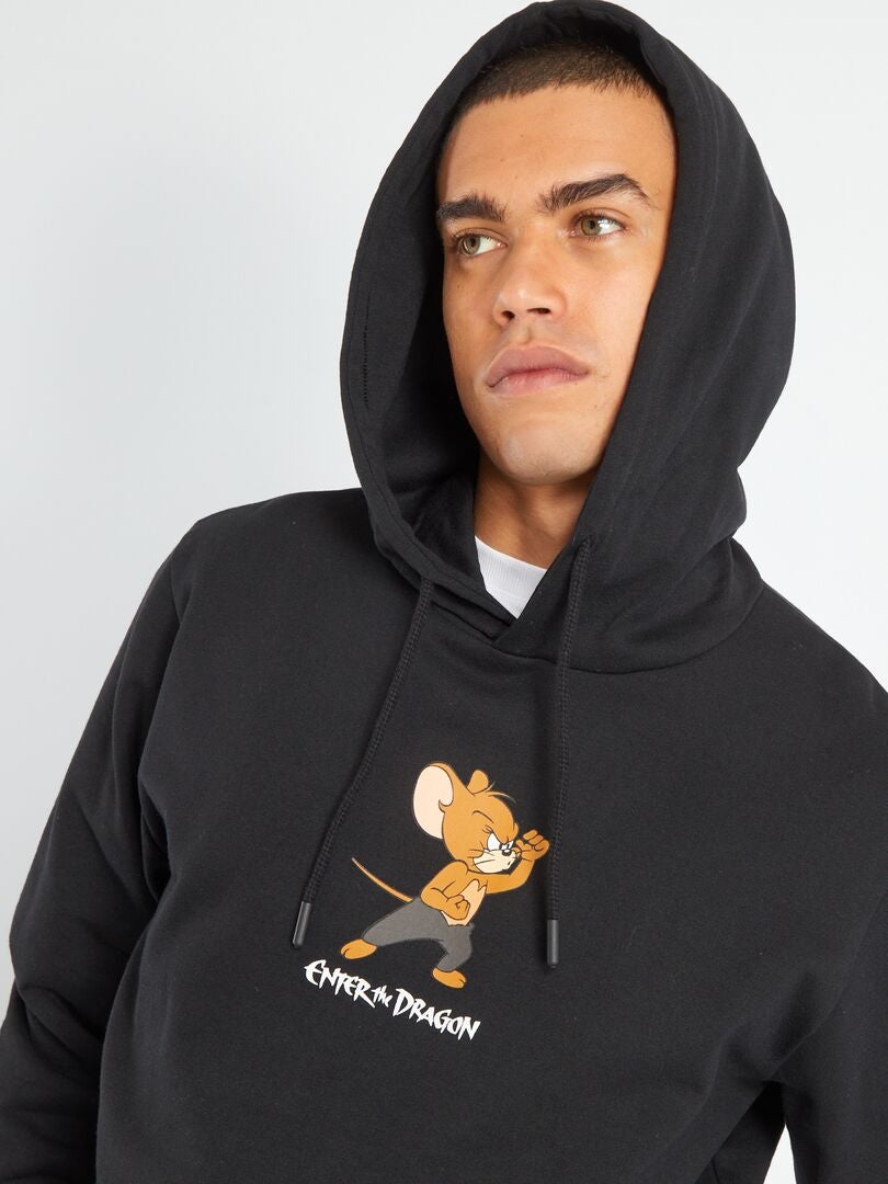 Moletom com capuz 'Tom & Jerry' - PRETO