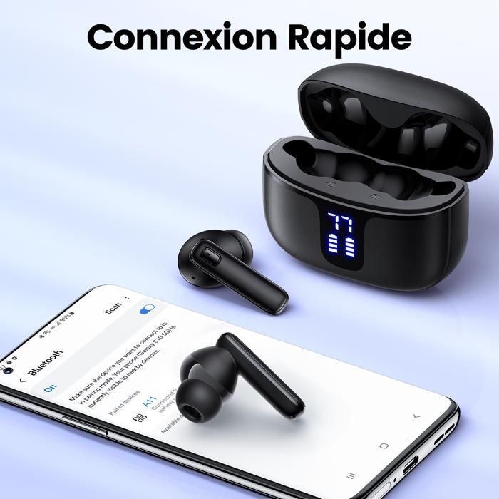 DJOIN Wireless Bluetooth Earbuds, Bluetooth 5.3 Touch Control, Noise Reduction, 68H Battery Life, IPX7 Waterproof