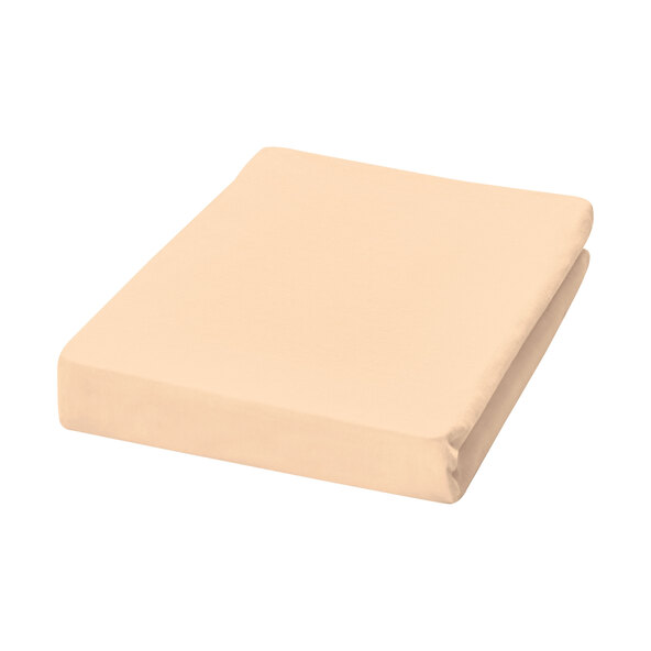 Jersey fitted sheet, 180-200 x 200 cm, sand