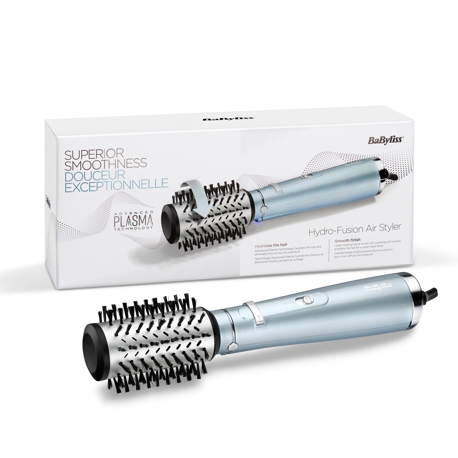 BaByliss Hydro Fusion Air Styler četka za fen za kosu - CRNA SREBRNA