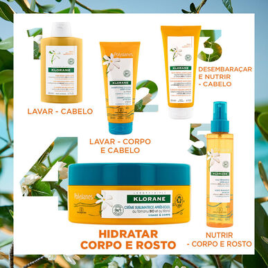 Klorane Tamanu BIO ja Monoi Crème Sublime After Sun -aurinkosuojavoide kasvoille ja vartalolle 200 ml