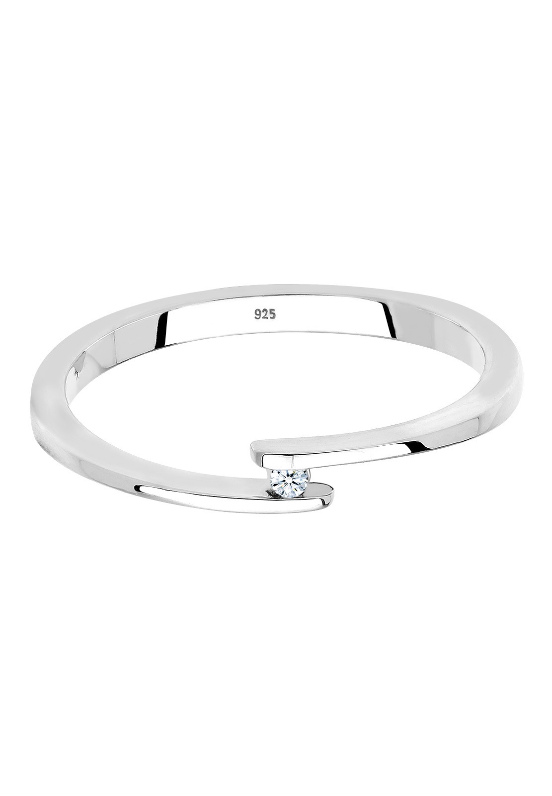 Elli DIAMONDS Élégant Engagement Diamant (0.02 ct.) 925 Argent