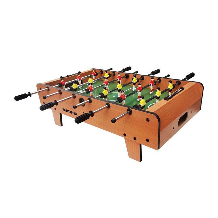 Mesa de pebolim Mini METEOR - Compacta e resistente - Pegas ergonômicas - 80 x 48 cm - Amarela/Vermelha