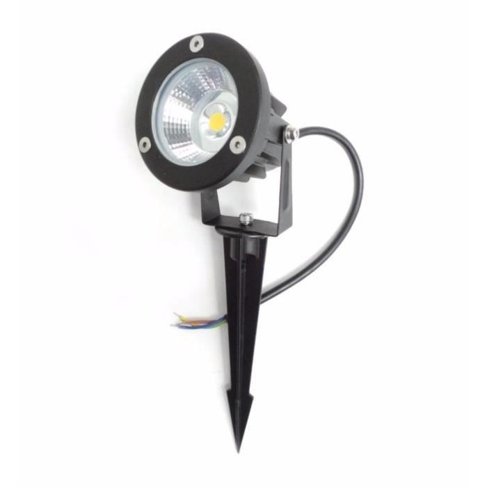 Foco LED COB para exteriores Silumen de 6 W con estaca, IP65 - Negro