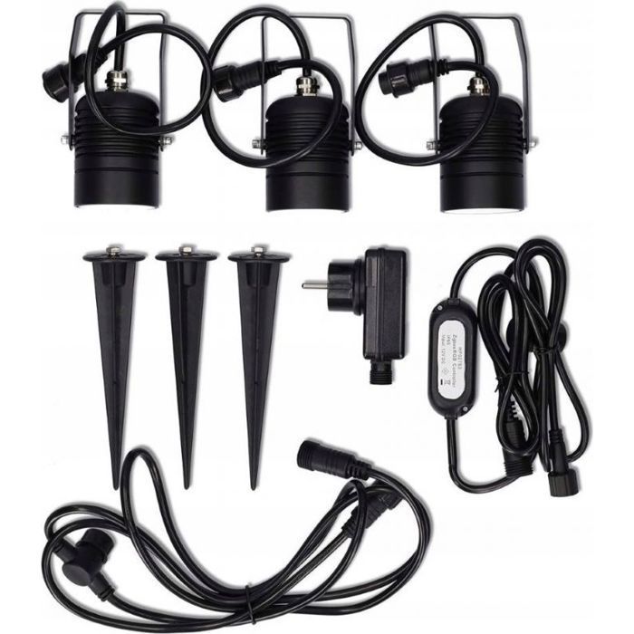 Foco exterior - NEDIS - ZBLOS10RGBW3 - LED - 9W - Multicolor - Negro