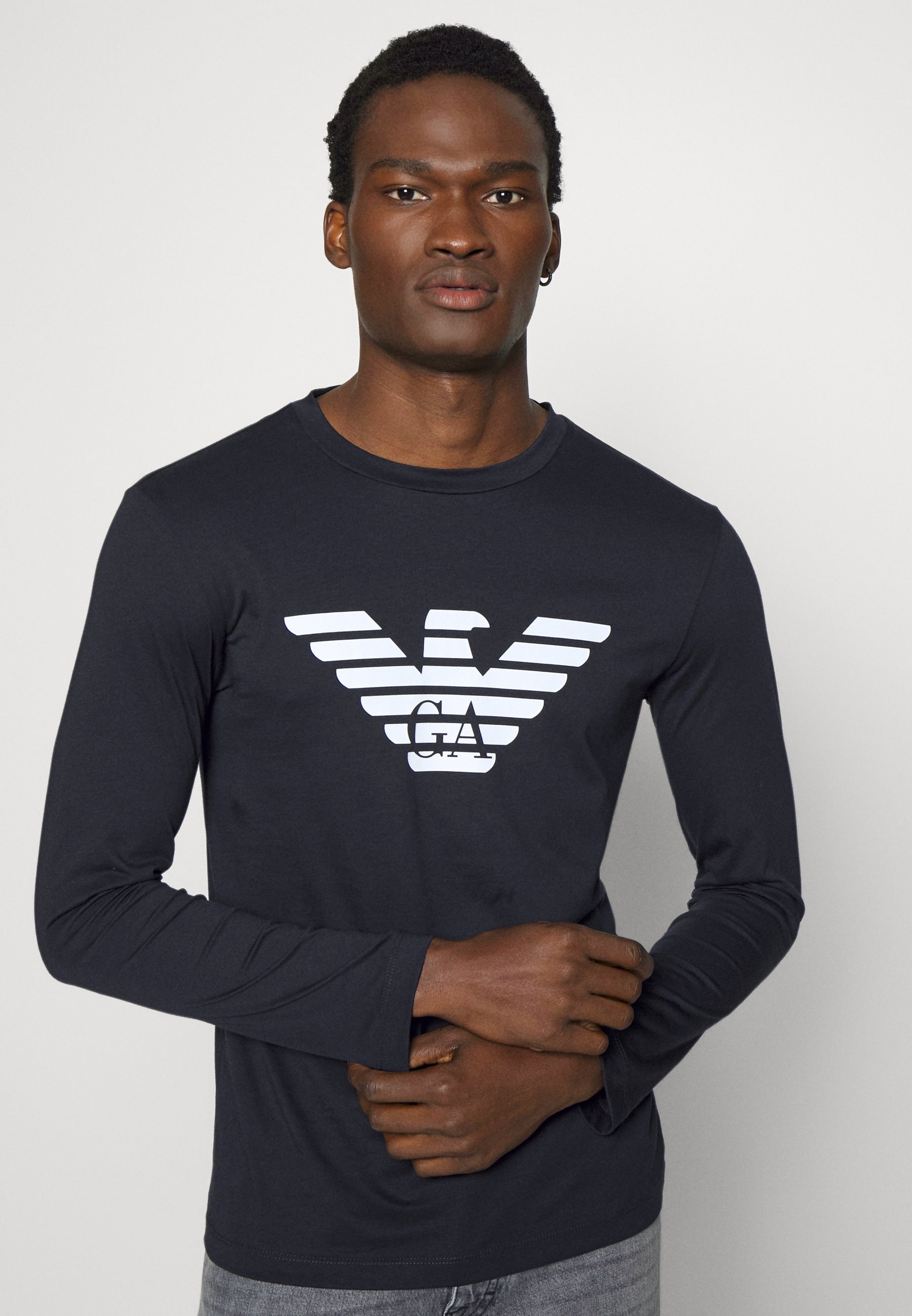 Emporio Armani top met lange mouwen - blunavy aquila