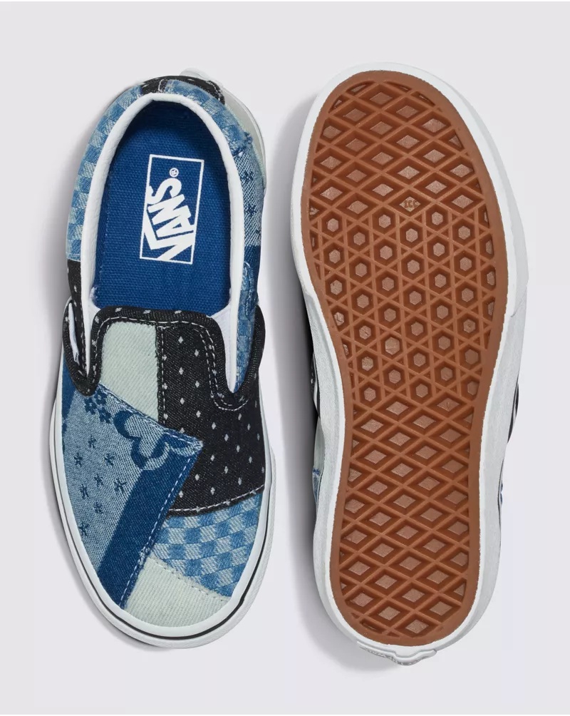 Kids Classic Slip-On Denim Patchwork Shoe