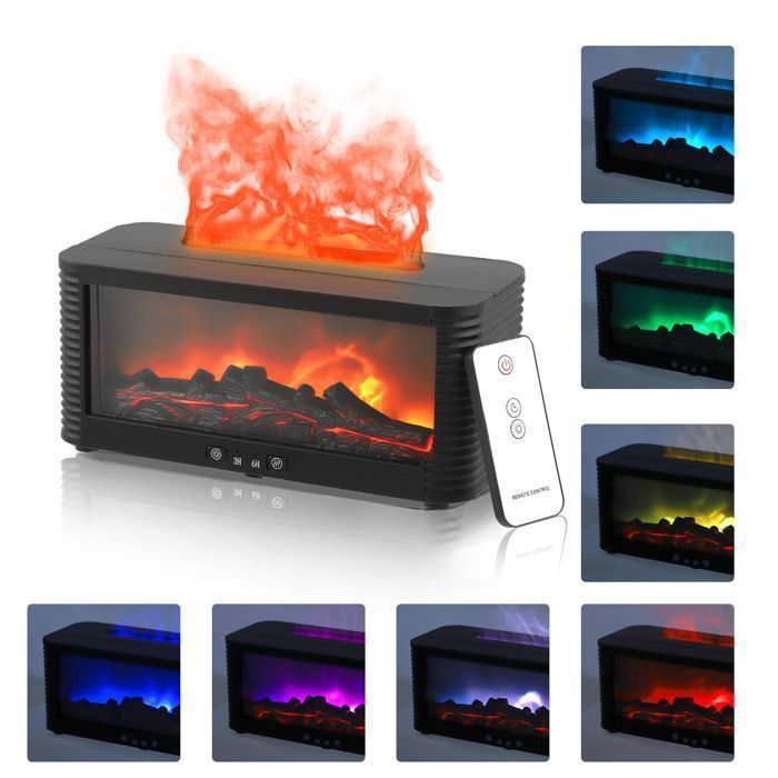 Diffuseur D'ArôMes avec CheminéE LED, Diffuseur Flammes avec 7 Couleurs de Flammes, idéal pour l'aromathérapie dans la Chambre