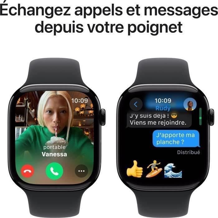 Apple Watch Series 10 GPS - 46 mm - Aluminio negro azabache - Correa negra M/L (2024) - Reacondicionado - Muy buen estado