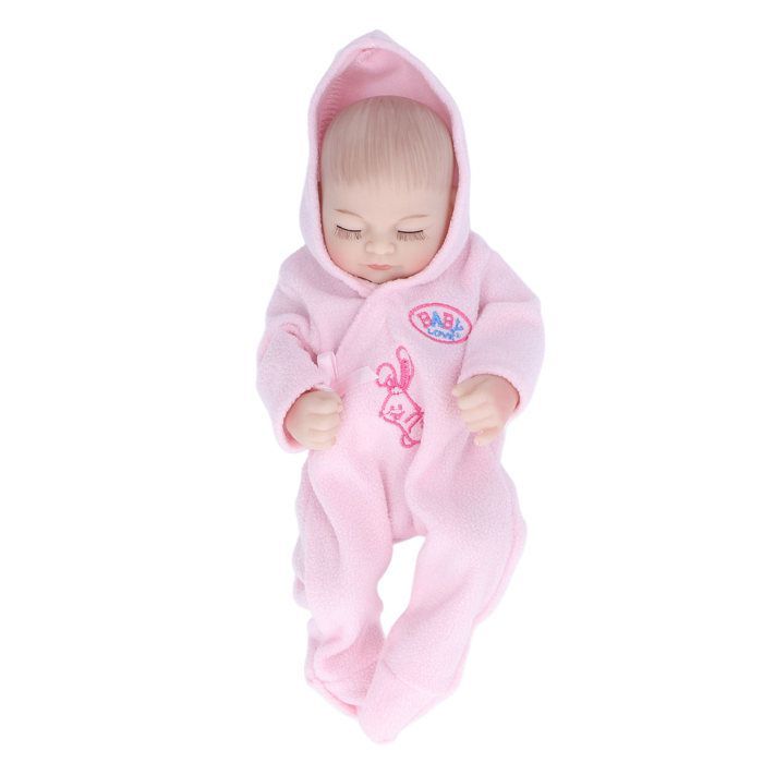 10-tuumainen Reborn-nukke, realistinen vauvanukke, pestävä pehmeä silikoni, herkät yksityiskohdat ja pyjama