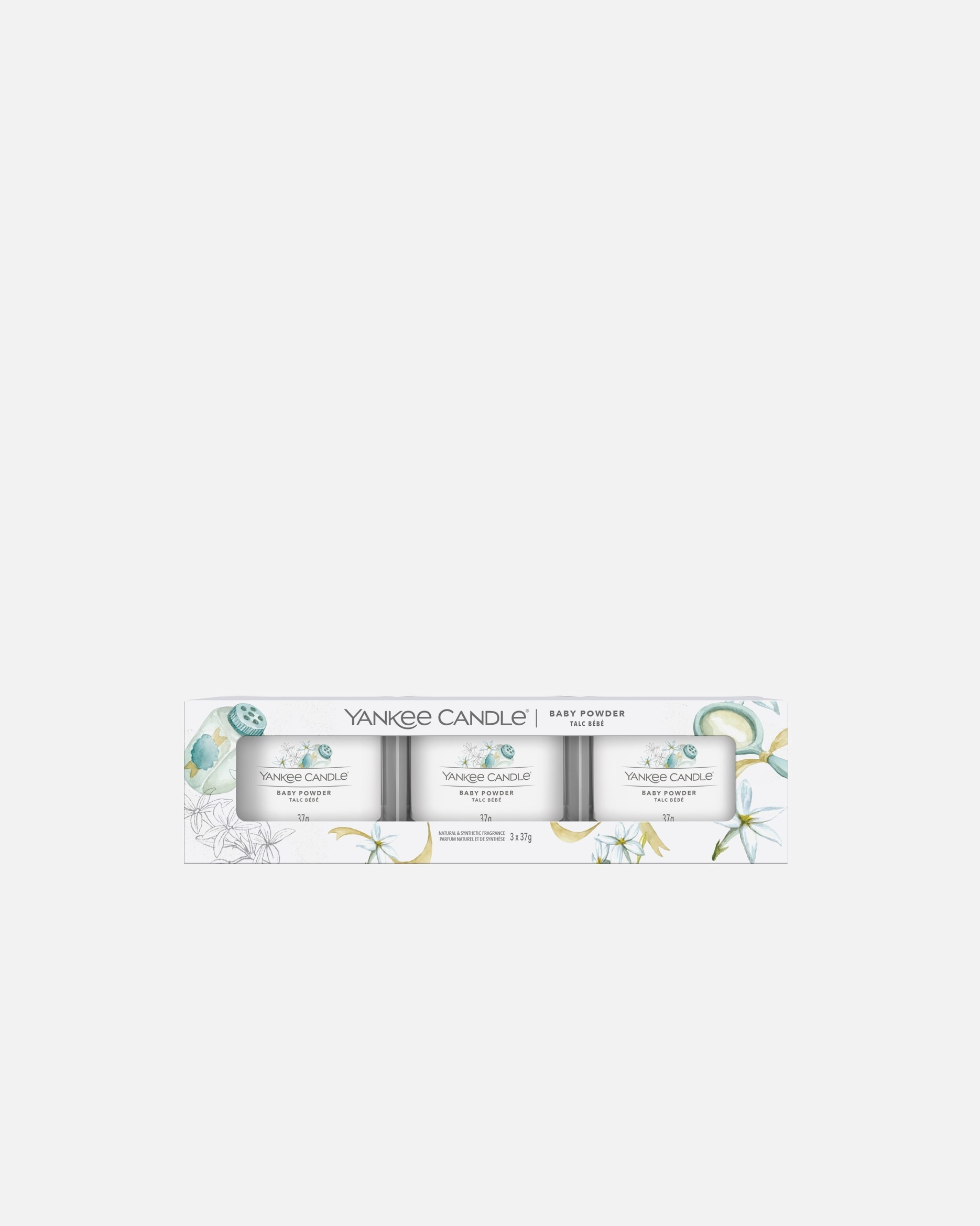 YANKEE CANDLE Coffret 3 Votives en Verre Talc de Bébé