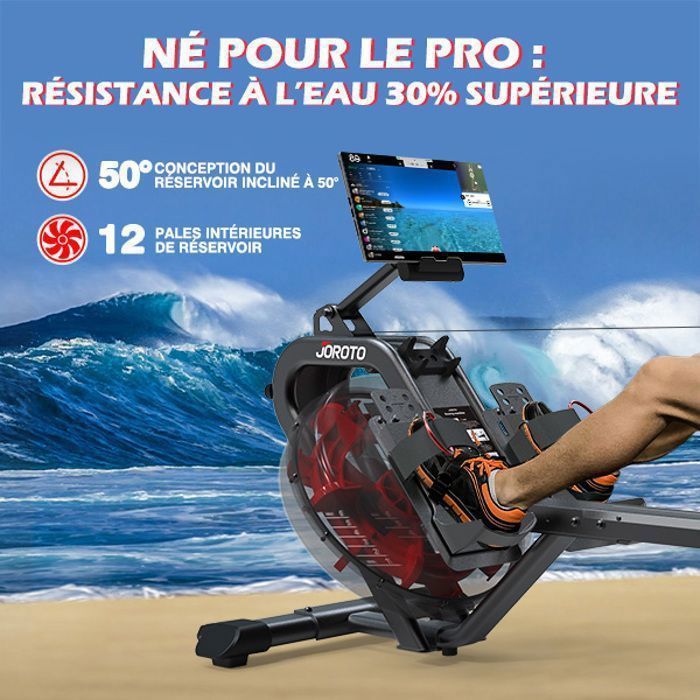 JOROTO MR26 Wasser-Rudergerät, 14-Liter-Wassertank, 50° Neigungswinkel, 12 vergrößerte Ruderblätter mit LCD-Bildschirm, Bluetooth und App, vertikale Aufbewahrung
