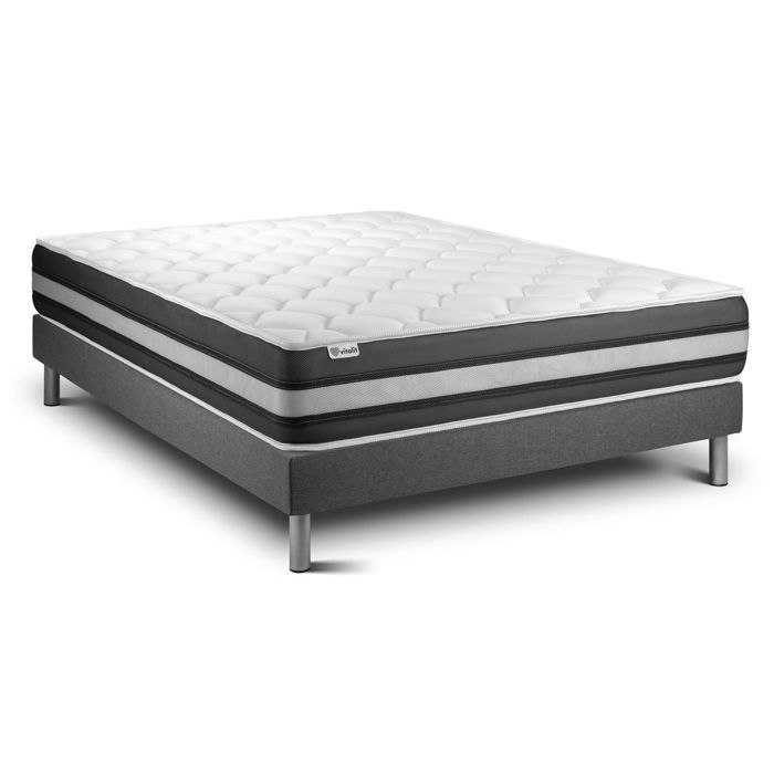 Conjunto de colchón y base de cama de 140x200 cm - Vitalspring Zen Grey