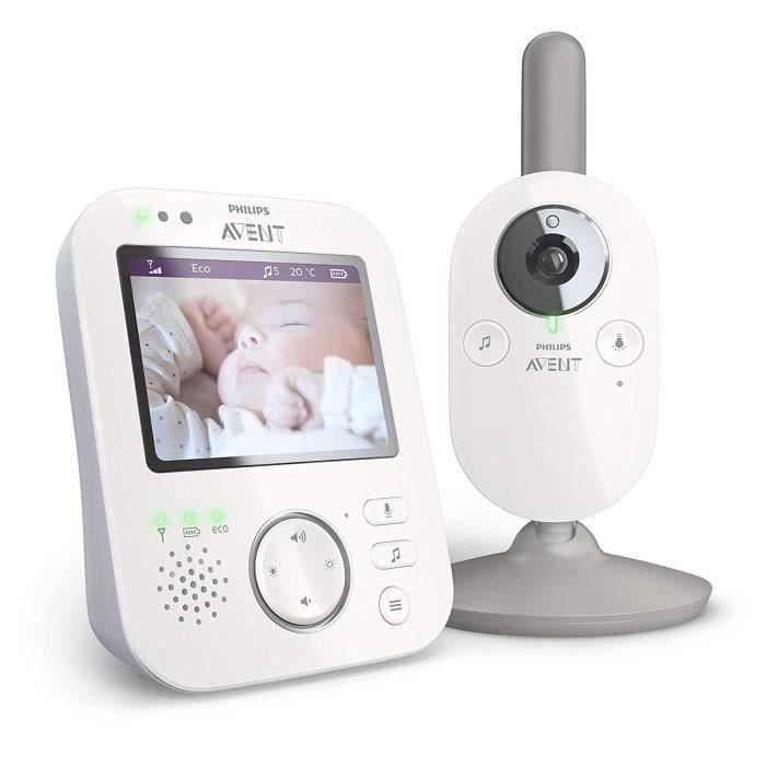 Baby monitor video - PHILIPS AVENT SCD843/26 - Tecnologia FHSS - Schermo da 3,5