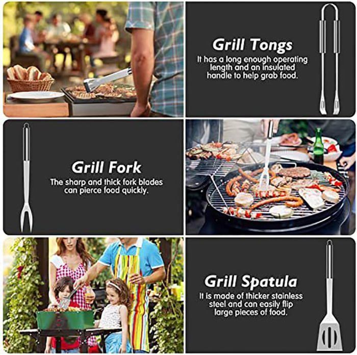 Barbecue Kit, Barbecue Utensils, Barbecue Accessories, 75-Piece Stainless Steel Barbecue Accessories with Shells