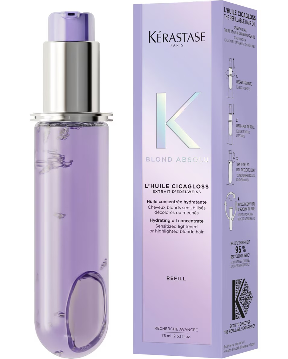 KÉRASTASE Blond Absolu L'Huile Cicagloss Refill Επανορθωτικό λάδι μαλλιών - για ντεκαπάζ και ξανθά μαλλιά