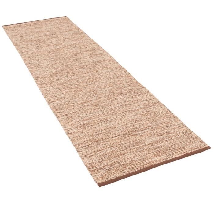 Tappeto lungo da corridoio - PERGAMON - Kilim Easy - 100% cotone - Beige screziato - 70x250 cm