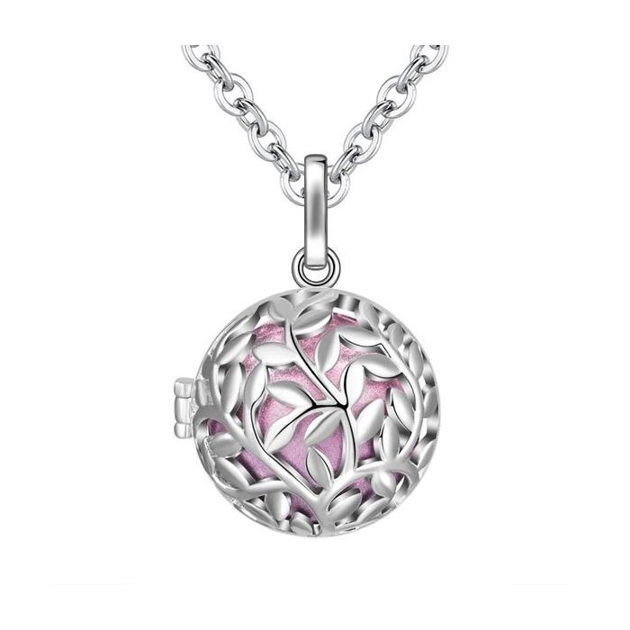 Bola de grossesse cage feuillage avec carillon rose