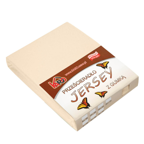 Prześcieradło jersey z gumką 60x120 beżowe jasne KARO