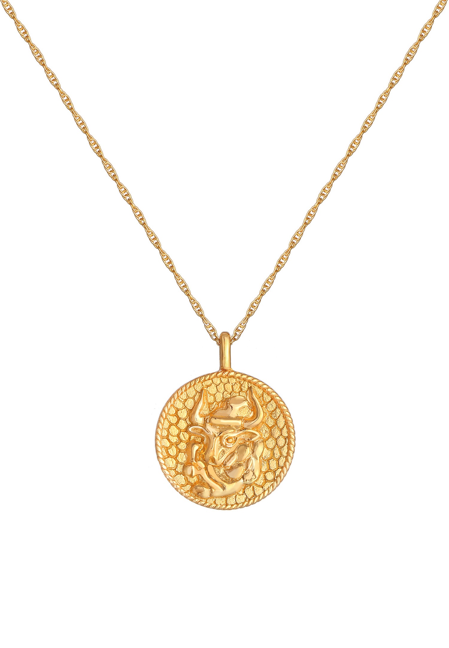 Elli Pièce de monnaie pour dames du zodiaque Taureau Tendance Astro antique en argent sterling 925