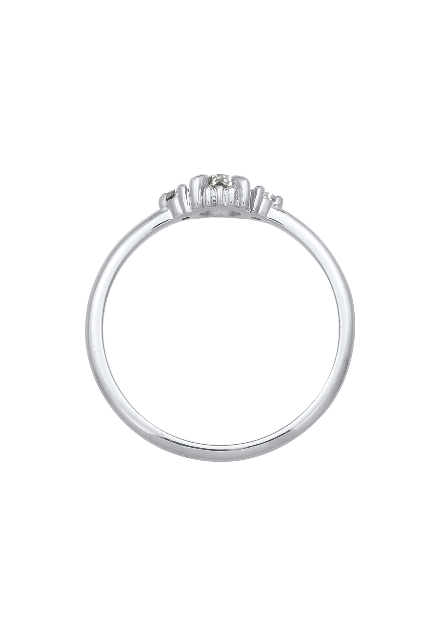 Elli DIAMONDS Bague solitaire femme poivre et sel avec diamant (0,11 ct.) et pierre Topaze en argent sterling 925